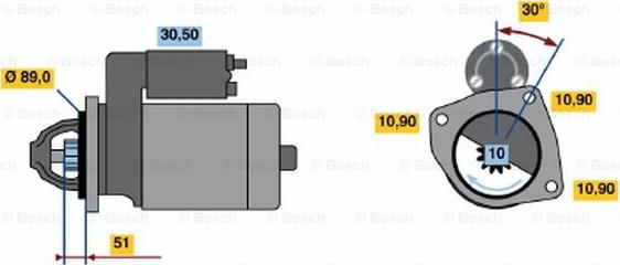 BOSCH 0 001 230 008 - Starteris autodraugiem.lv