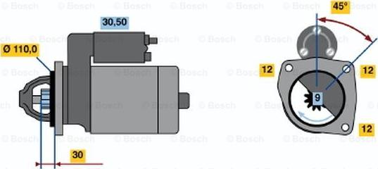 BOSCH 0 001 231 011 - Starteris autodraugiem.lv