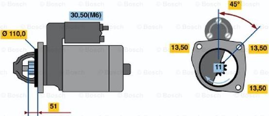 BOSCH 0 001 231 013 - Starteris autodraugiem.lv