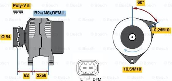 BOSCH 0 124 425 057 - Ģenerators autodraugiem.lv