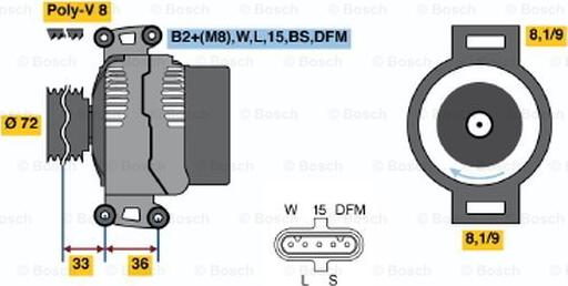 BOSCH 0 124 655 007 - Ģenerators autodraugiem.lv