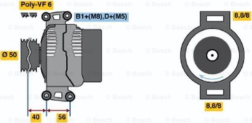 BOSCH 0 124 515 064 - Ģenerators autodraugiem.lv