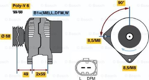 BOSCH 0 124 515 035 - Ģenerators autodraugiem.lv