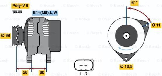 BOSCH 0 124 510 001 - Ģenerators autodraugiem.lv