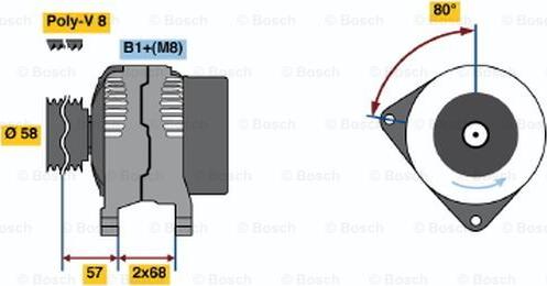 BOSCH 0 124 525 041 - Ģenerators autodraugiem.lv