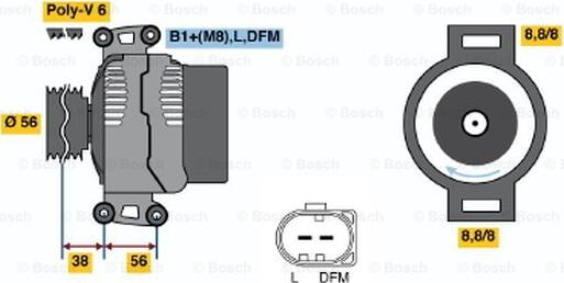 BOSCH 0 124 525 088 - Ģenerators autodraugiem.lv