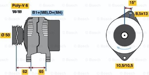 BOSCH 0 124 525 167 - Ģenerators autodraugiem.lv