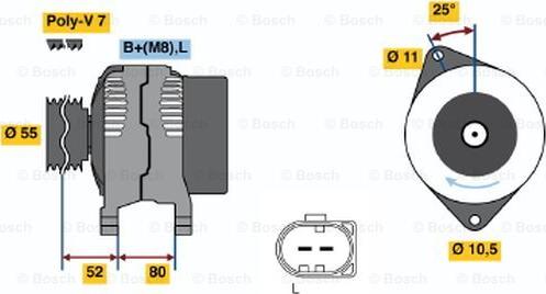 BOSCH 0 124 525 130 - Ģenerators autodraugiem.lv