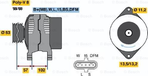BOSCH 0 124 655 024 - Ģenerators autodraugiem.lv
