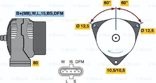 BOSCH 0 124 655 025 - Ģenerators autodraugiem.lv