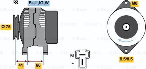 BOSCH 0 124 110 008 - Ģenerators autodraugiem.lv