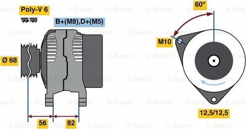 BOSCH 0 124 325 054 - Ģenerators autodraugiem.lv