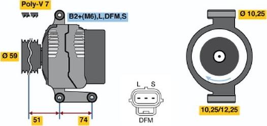 BOSCH 0 124 325 100 - Ģenerators autodraugiem.lv