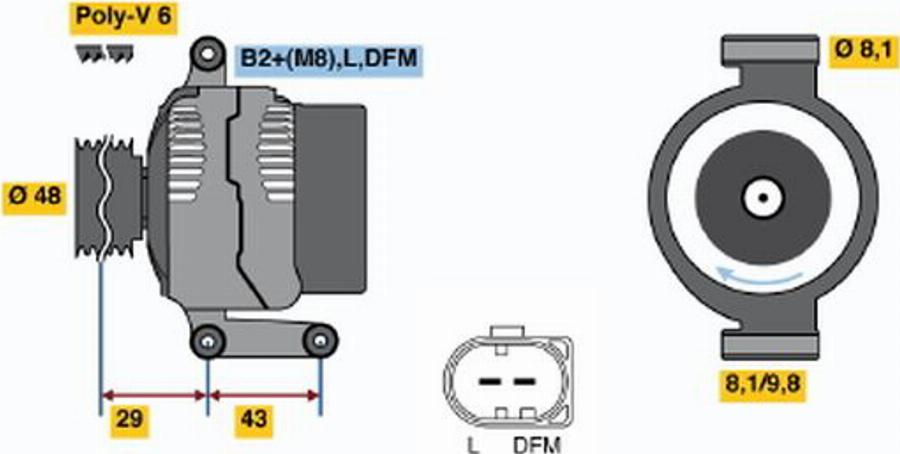 BOSCH 0 124 325 108 - Ģenerators autodraugiem.lv