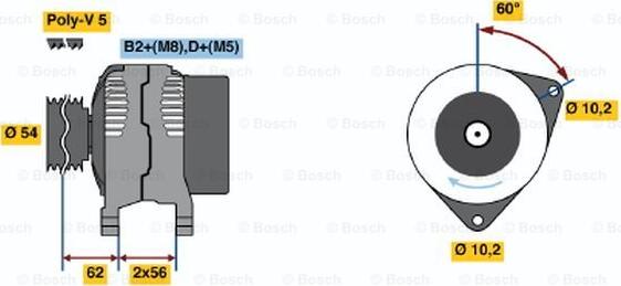 BOSCH 0 124 225 022 - Ģenerators autodraugiem.lv