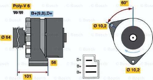 BOSCH 0 986 034 060 - Ģenerators autodraugiem.lv