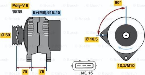 BOSCH 0 123 515 004 - Ģenerators autodraugiem.lv