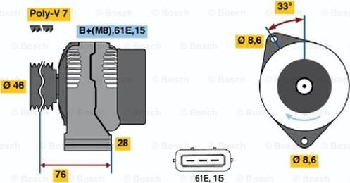 BOSCH 0 123 515 002 - Ģenerators autodraugiem.lv