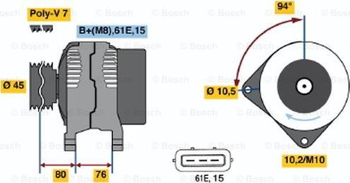 BOSCH 0 123 515 030 - Ģenerators autodraugiem.lv