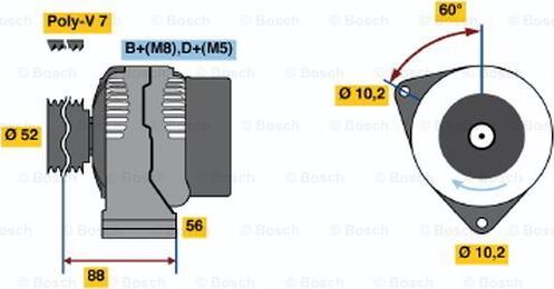 BOSCH 0 123 520 022 - Ģenerators autodraugiem.lv