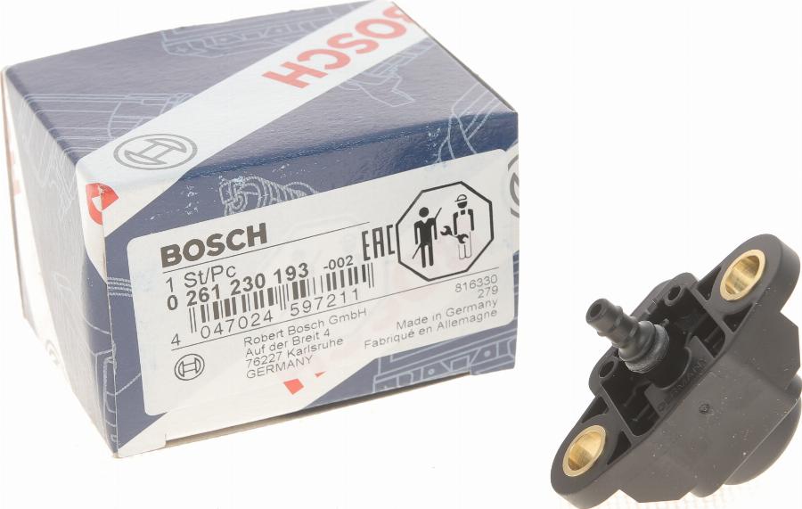 BOSCH 0 261 230 193 - Devējs, Pūtes spiediens autodraugiem.lv