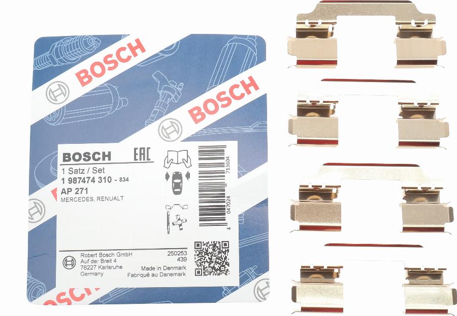 BOSCH 1 987 474 310 - Piederumu komplekts, Disku bremžu uzlikas autodraugiem.lv