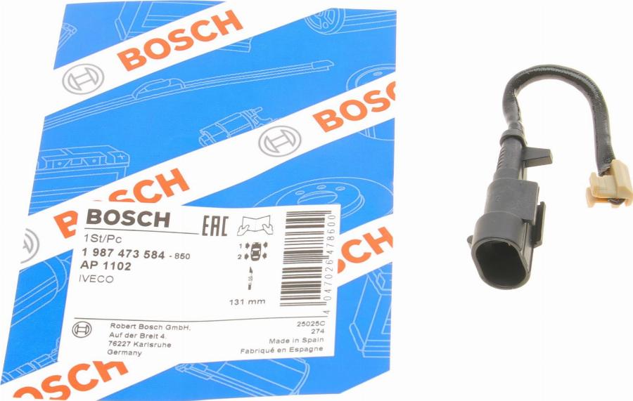 BOSCH 1 987 473 584 - Indikators, Bremžu uzliku nodilums autodraugiem.lv