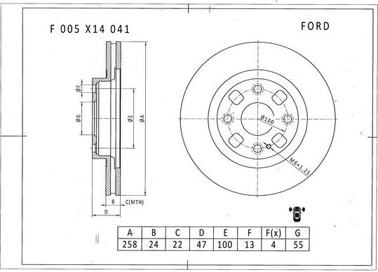 BOSCH F 005 X14 041 - Bremžu diski autodraugiem.lv