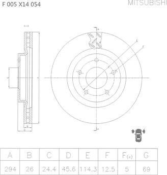 BOSCH F 005 X14 054 - Bremžu diski autodraugiem.lv