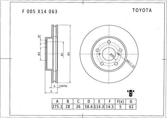 BOSCH F 005 X14 063 - Bremžu diski autodraugiem.lv