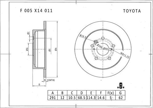 BOSCH F 005 X14 011 - Bremžu diski autodraugiem.lv