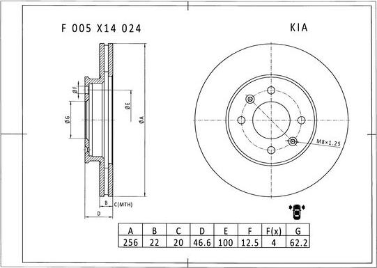 BOSCH F 005 X14 024 - Bremžu diski autodraugiem.lv