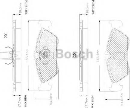 BOSCH F 03A 150 010 - Bremžu uzliku kompl., Disku bremzes autodraugiem.lv