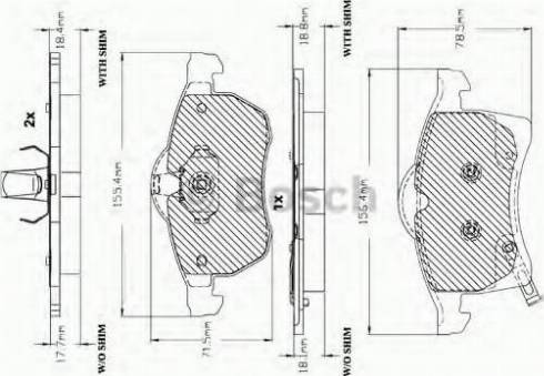 BOSCH F 03A 150 012 - Bremžu uzliku kompl., Disku bremzes autodraugiem.lv