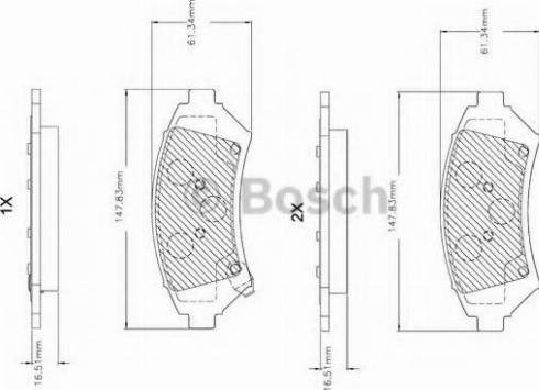 BOSCH F 03B 150 046 - Bremžu uzliku kompl., Disku bremzes autodraugiem.lv