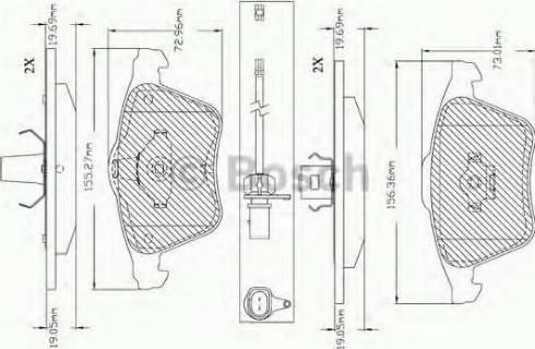 BOSCH F 03B 150 365 - Bremžu uzliku kompl., Disku bremzes autodraugiem.lv