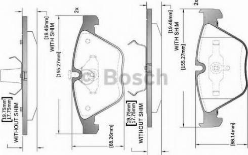 BOSCH F 03B 150 317 - Bremžu uzliku kompl., Disku bremzes autodraugiem.lv