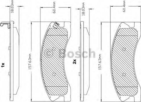 BOSCH F 03B 150 322 - Bremžu uzliku kompl., Disku bremzes autodraugiem.lv