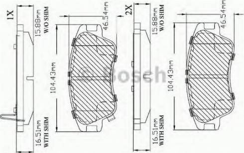 BOSCH F 03B 150 371 - Bremžu uzliku kompl., Disku bremzes autodraugiem.lv