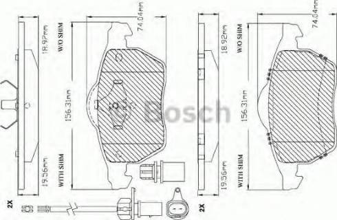 BOSCH F 03B 150 297 - Bremžu uzliku kompl., Disku bremzes autodraugiem.lv