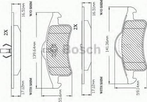 BOSCH F 03B 150 289 - Bremžu uzliku kompl., Disku bremzes autodraugiem.lv