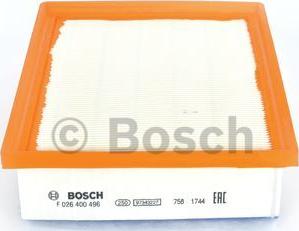 BOSCH F 026 400 496 - Gaisa filtrs autodraugiem.lv