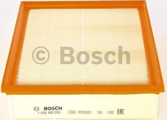 BOSCH F 026 400 555 - Gaisa filtrs autodraugiem.lv