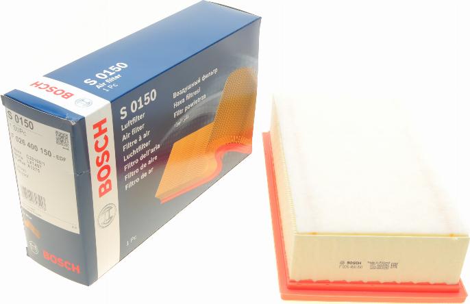 BOSCH F 026 400 150 - Gaisa filtrs autodraugiem.lv