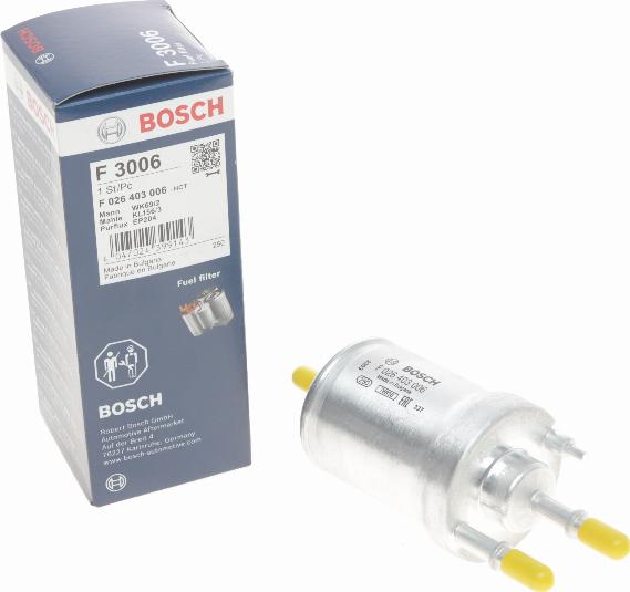 BOSCH F 026 403 006 - Degvielas filtrs autodraugiem.lv