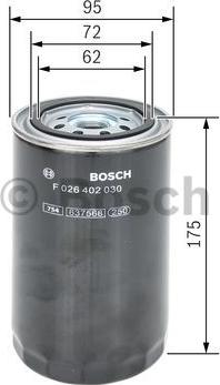 BOSCH F 026 402 030 - Degvielas filtrs autodraugiem.lv