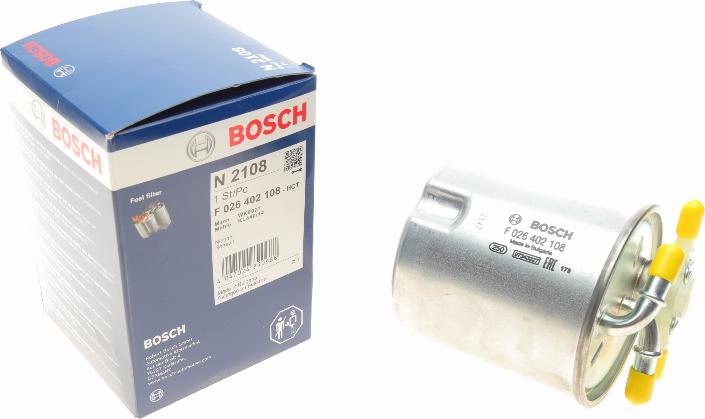 BOSCH F 026 402 108 - Degvielas filtrs autodraugiem.lv