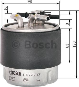 BOSCH F 026 402 125 - Degvielas filtrs autodraugiem.lv