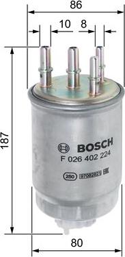 BOSCH F 026 402 224 - Degvielas filtrs autodraugiem.lv