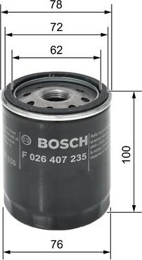 BOSCH F 026 407 235 - Eļļas filtrs autodraugiem.lv